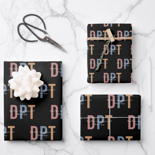 DPTドクターオブフィジカルセラピー物理セラピスト ラッピングペーパーシート (正面)