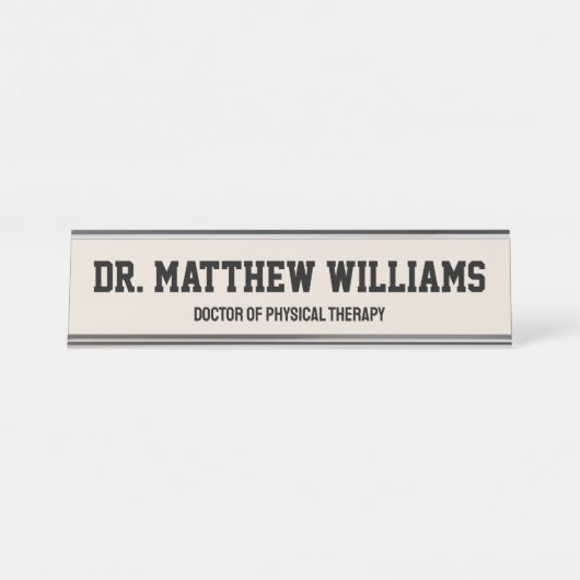 DPTパーソナライズされたフィジカルセラピーギフト デスクネームプレート (正面)