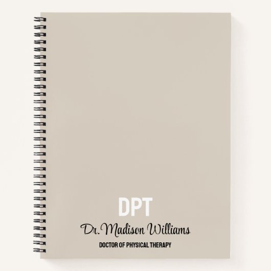 DPTパーソナライズされたフィジカルセラピーギフト ノートブック (正面)
