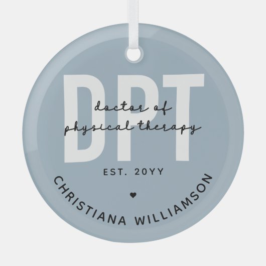 DPTパーソナライズされたフィジカルセラピー ガラスオーナメント (正面)