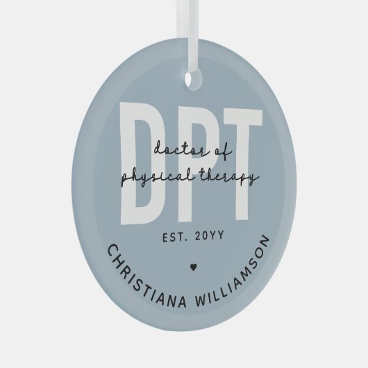 DPTパーソナライズされたフィジカルセラピー ガラスオーナメント (正面右)