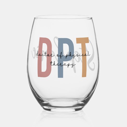 DPTパーソナライズされたフィジカルセラピー ステムなしワイングラス (正面)