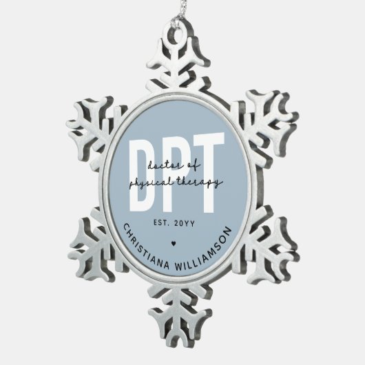 DPTパーソナライズされたフィジカルセラピー スノーフレークピューターオーナメント (右)