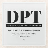 DPTパーソナライズされたモダンフィジカルセラピー ガラスコースター (正面)