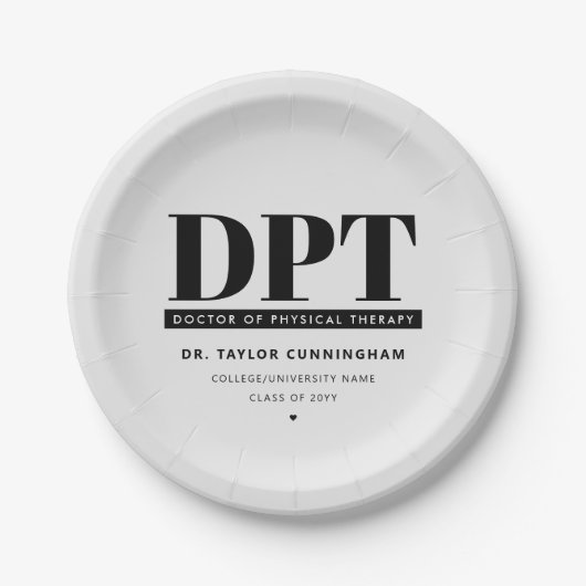 DPTパーソナライズされたモダンフィジカルセラピー ペーパープレート (正面)