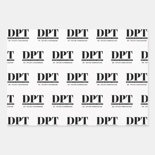 DPTパーソナライズされたモダンフィジカルセラピー ラッピングペーパーシート (正面)
