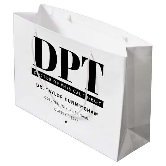 DPTパーソナライズされたモダンフィジカルセラピー ラージペーパーバッグ (裏面アングル)