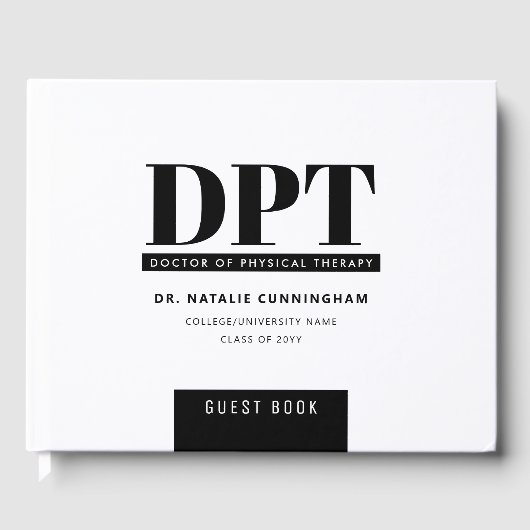 DPTパーソナライズされたモダン卒業パーティー ゲストブック (正面)