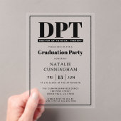 DPTモダンフィジカルセラピー卒業博士 アクリル招待状 (インサイチュ (ポータブル))