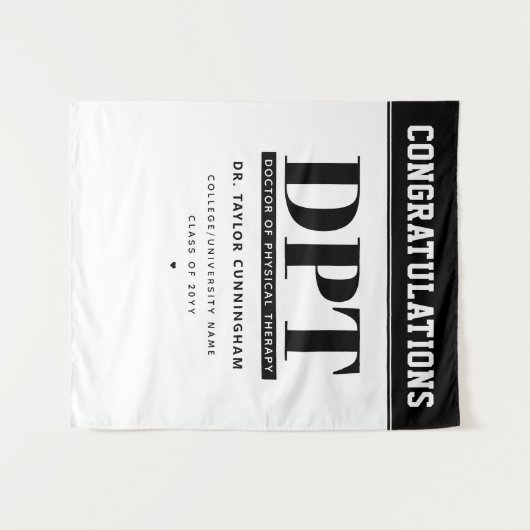 DPTモダンフィジカルセラピー卒業博士 タペストリー (正面(横))