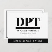 DPT卒業パーソナライズされたアドバイスとウィッシュ ノートカード (正面/裏面)