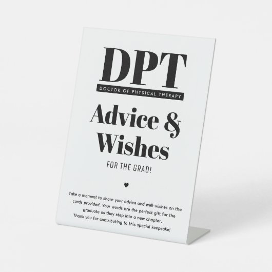 DPT卒業モダンパーティーアドバイス&ウィッシュ 台座サイン (正面)