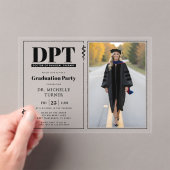 DPT Doctor of Physical Therapy Graduation Photo アクリル招待状 (インサイチュ (ポータブル))