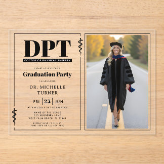 DPT Doctor of Physical Therapy Graduation Photo アクリル招待状