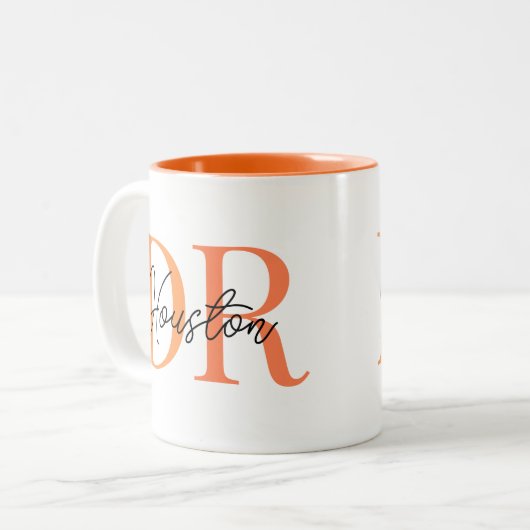 DRクールスタイリッシュギフトパーソナライズされたドクターコーヒー ツートーンマグカップ (正面左)