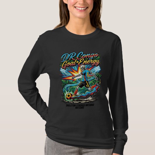 DRコンゴ ゴール エナジー スケルトン ストライカー ネーションズ クリア Tシャツ (正面)