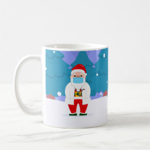 drサンタクロースcovidクリスマスマスク顔ドクター コーヒーマグカップ