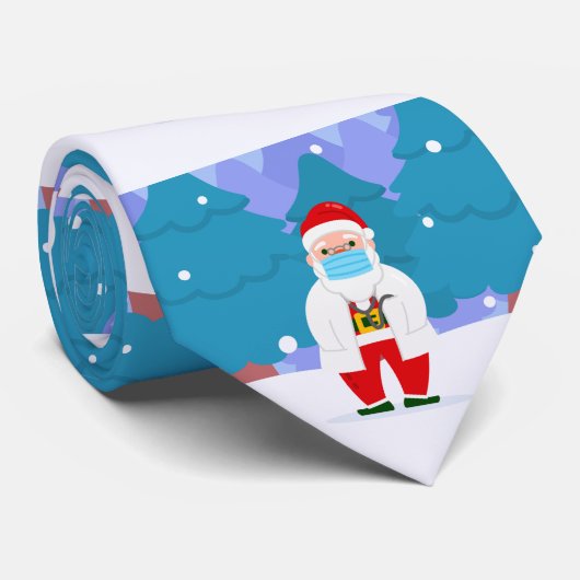 drサンタクロースcovidクリスマスマスク顔ドクター ネクタイ (ロール)