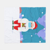 drサンタクロースcovidクリスマスマスク顔ドクター フリースブランケット (正面(横))