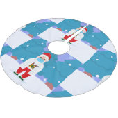 drサンタクロースcovidクリスマスマスク顔ドクター ブラッシュドポリエステルツリースカート (アングル)