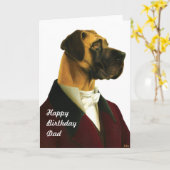 DR032グレートデーン、HappyBirthdayDadカード カード (黄色い花)