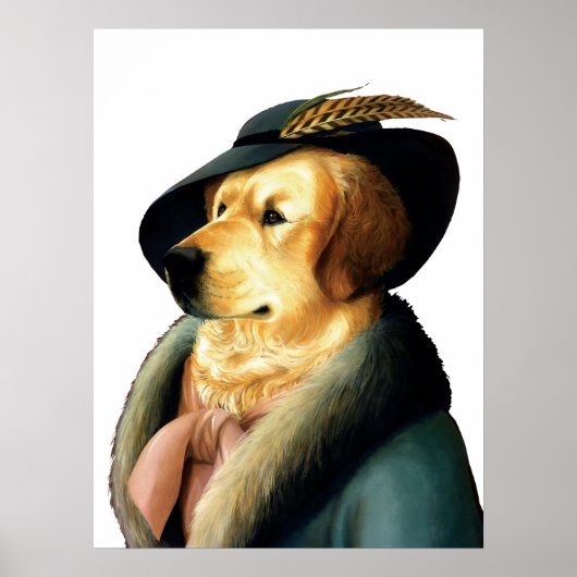 DR035 Golden Retrieverポスター ポスター (正面)