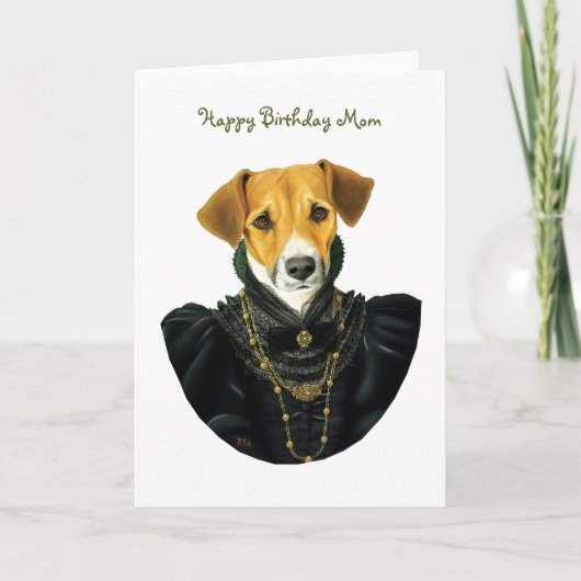 DR037 Jack Russell Terrier, Happy Birthday Mom カード (正面)