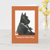 DR094 Scottish Terrier, Happy Father's Day カード (黄色い花)