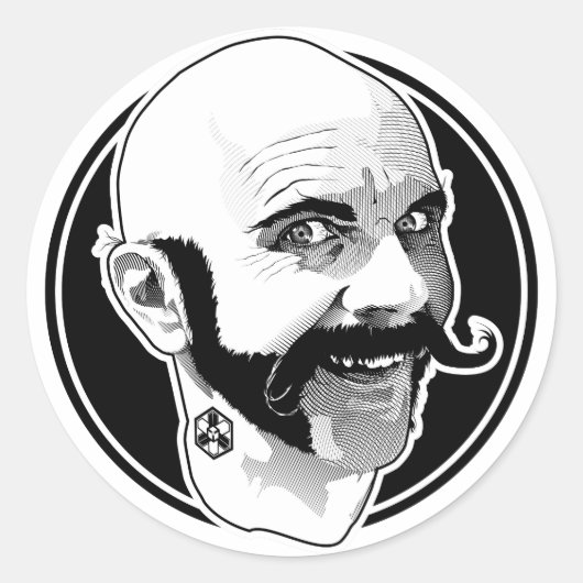 Dr.ぎこちないサークルステッカー ラウンドシール (正面)