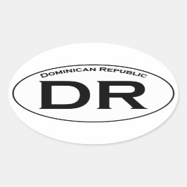 DR – ドミニカ共和国の楕円ロゴ 楕円形シール