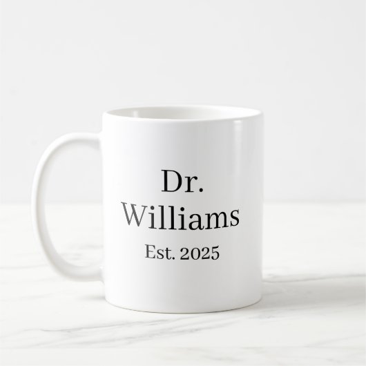 Dr.パーソナライズされた Coffee Mug、名前Ceramic Mug E コーヒーマグカップ (左)