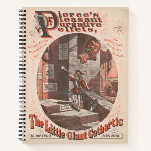 Dr.ピアースの下剤ペレットのビンテージ広告 ノートブック (正面)