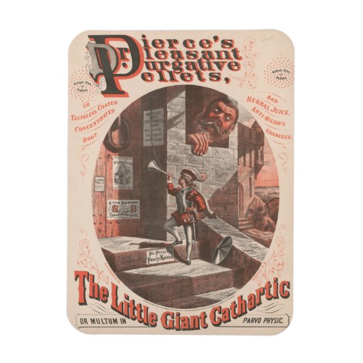 Dr.ピアースの下剤ペレットのビンテージ広告 マグネット (縦)