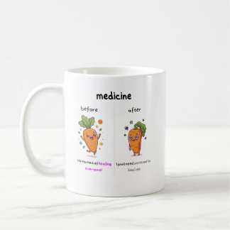 Dr. Carrot Before & After Med Funny Medical mug コーヒーマグカップ