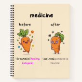 Dr. Carrot Before & After Medicine Funny Medical ノートブック (正面)