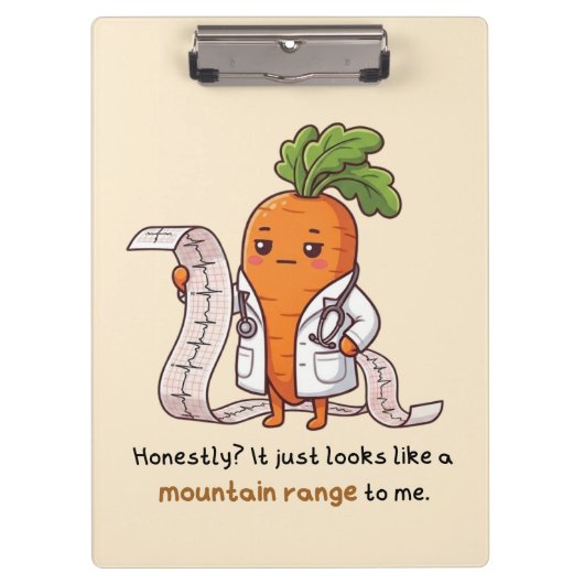 Dr. Carrot ECG Funny Medical Clipboard クリップボード (正面)