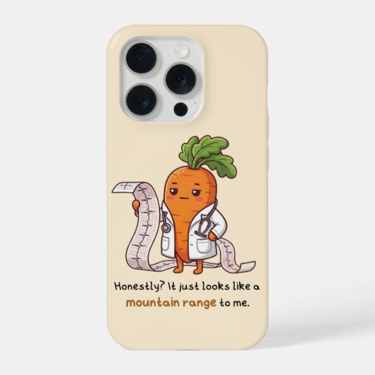 Dr. Carrot ECG Mountain Range Funny Medical Phone  iPhoneケース (裏面)