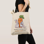  ​Dr. Carrot ECG Mountain Range Funny Medical Tote トートバッグ (クローズアップ)
