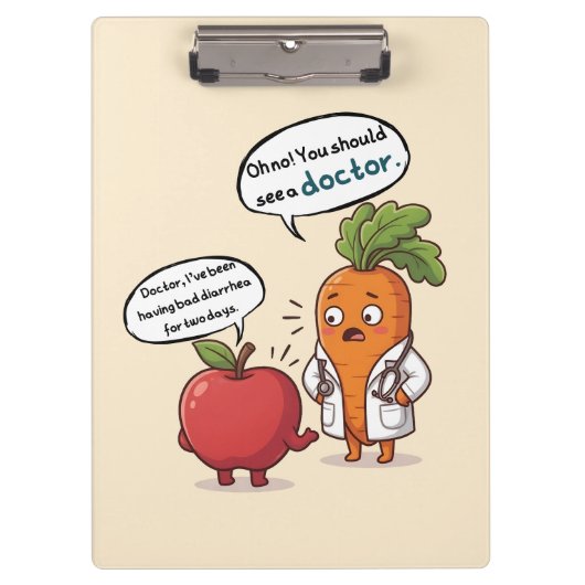 Dr. Carrot with His First Patient Funny Medical  クリップボード (正面)