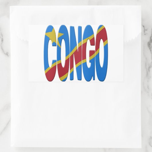 DR Congo flag 長方形シール (バッグ)
