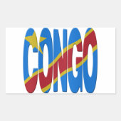 DR Congo flag 長方形シール (正面)