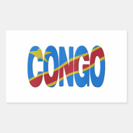 DR Congo flag 長方形シール