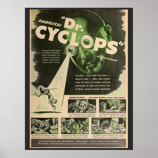 Dr. Cyclops映画ポスター ポスター (正面)