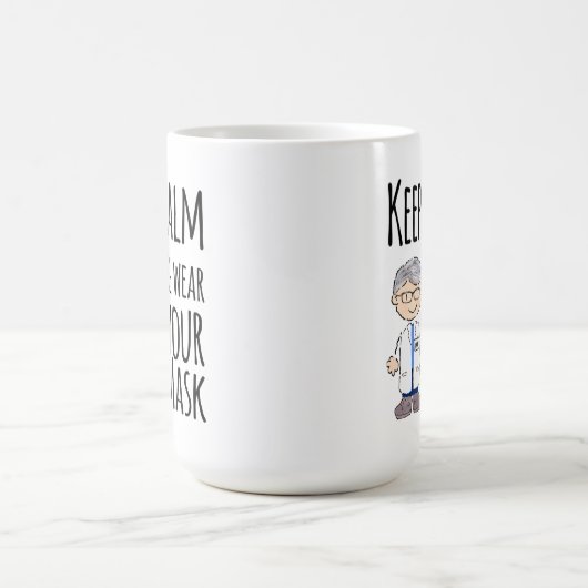 Dr. Fauci Calm保衣服お前のマスクは手を洗う コーヒーマグカップ (中央)