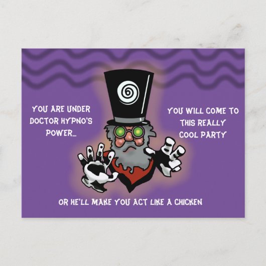 DR HYPNOパーティの招待状バイジェパッカーズ ポストカード (正面)