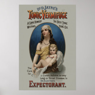 Dr. Jayne's Tonic Vermifuge880s Vintage Style ポスター