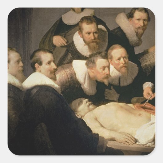 Dr. Nicolaes Tulpの解剖学のレッスン， 1632 スクエアシール (正面)