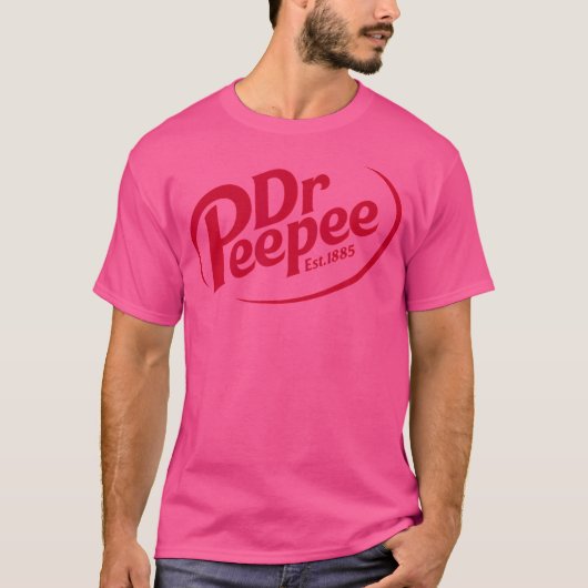 Dr. Pepeeシャツロゴおもしろいパロディ Tシャツ (正面)