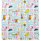 Dr. SeussのABCパターンと単語 シャワーカーテン (正面)