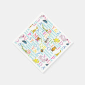 Dr. SeussのABCパターンと単語 スタンダードカクテルナプキン (角)